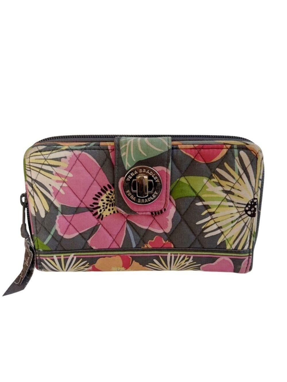 Vera Bradley Quilted Floral Mult Compartment Zipper Wallet